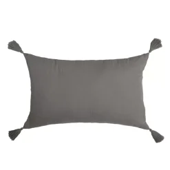 Cuscino rettangolare in garza di cotone (40 x 60 cm) Gaia Grigio granito