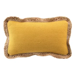 Cuscino rettangolare juta e cotone (30 x 50 cm) Akina Giallo ocra