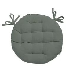 Cuscino rotondo in cotone per sedia (40 cm) Pixel Verde cachi