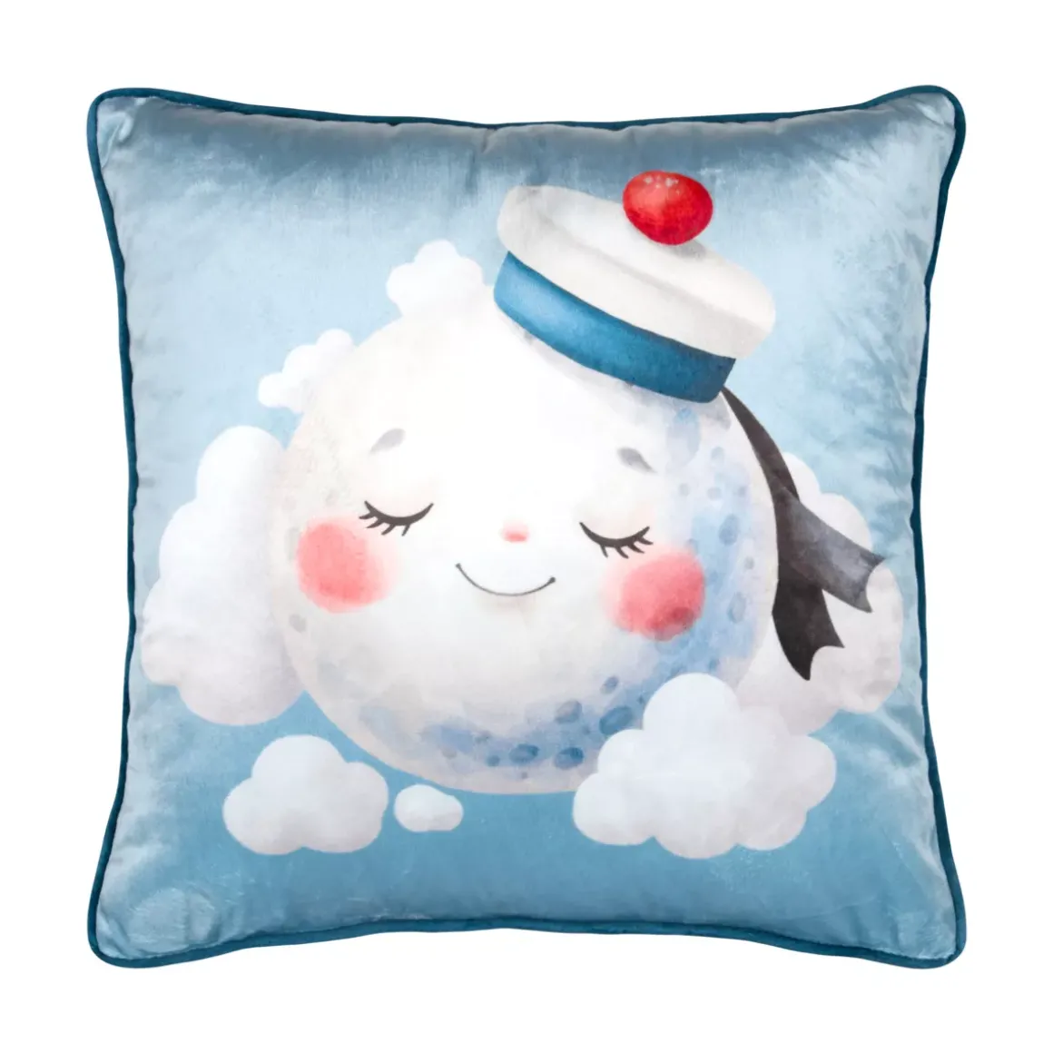 Cuscino velluto per bambini (40 x 40 cm) Moby Blu