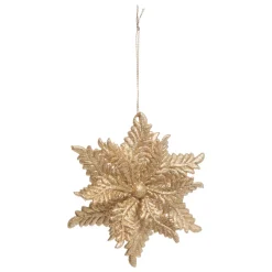 FEERIC LIGHTS Addobbi Natalizi-Decorazione da appendere di Natale (D11 cm) Fiore d'inverno glitterato