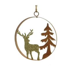 KAEMINGK Addobbi Natalizi-Decorazione da appendere di Natale (D12 cm) Caribou delle foreste glitterato