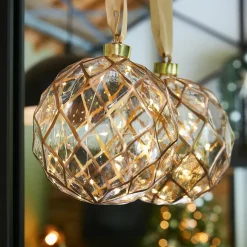 KAEMINGK Decorazioni E Oggetti Natalizi|Oggetti Decorativi E Illuminati-Decorazione da appendere luminosa a pile 30 LED (D14 cm) Vintage /bianco caldo