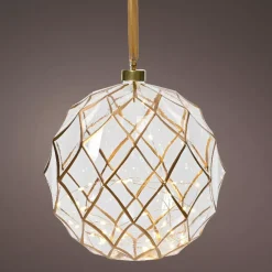 KAEMINGK Decorazioni E Oggetti Natalizi|Oggetti Decorativi E Illuminati-Decorazione da appendere luminosa a pile 40 LED (D20 cm) Vintage /bianco caldo