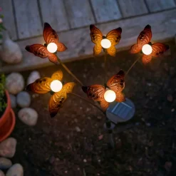 KAEMINGK Luci Per Esterno-Decorazione luminosa Solare con picchetto (H60 cm) Farfalle e bianco caldo