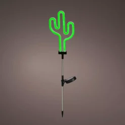KAEMINGK Luci Per Esterno-Decorazione luminosa Solare da infilare nel terreno (H73 cm) Cactus neon