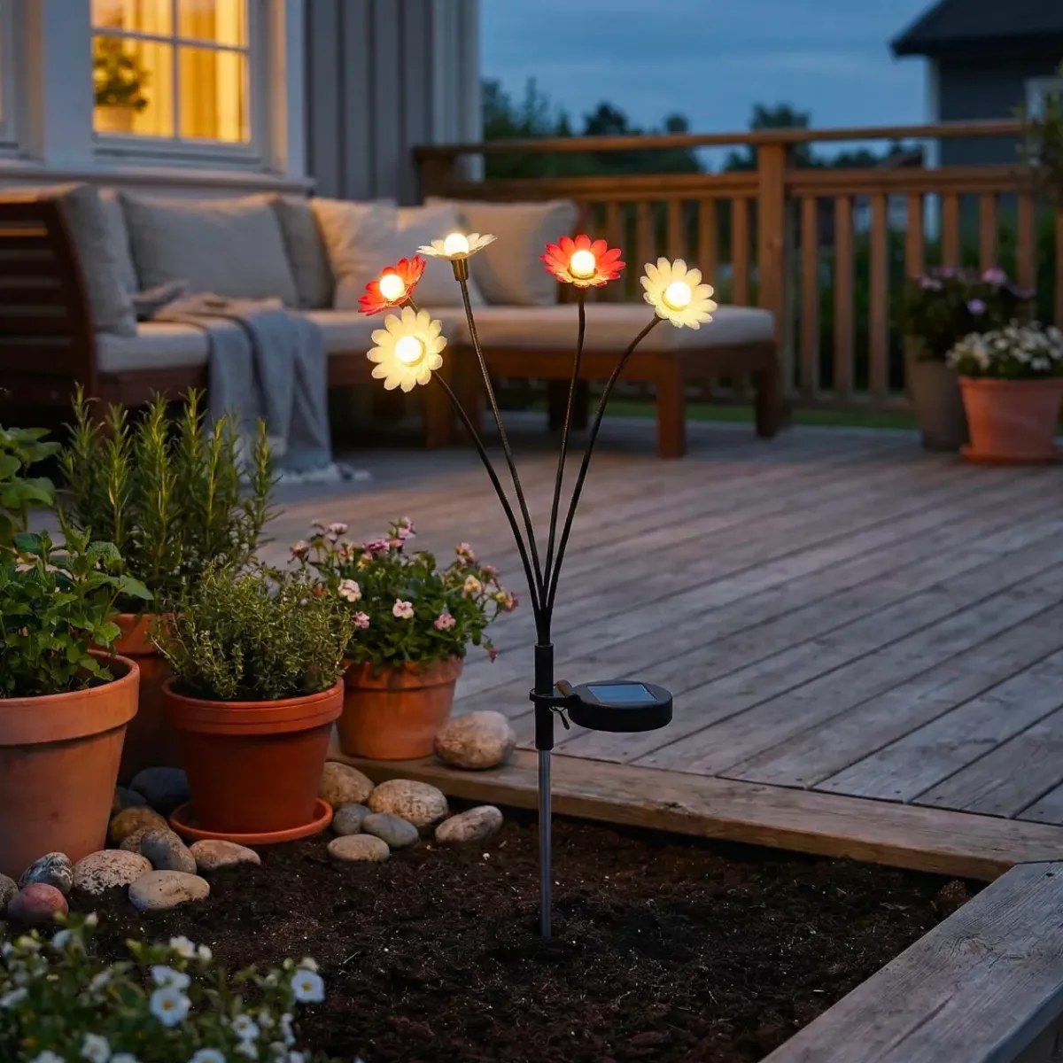KAEMINGK Luci Per Esterno-Decorazione luminosa Solare con picchetto (H60 cm) Margherite