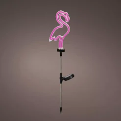 KAEMINGK Luci Per Esterno-Decorazione luminosa Solare da infilare nel terreno (H74 cm) neon Fenicottero