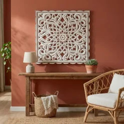 EMINZA Quadri & Decorazioni Murali-Decorazione murale in legno (L80 cm) Mandala patinato
