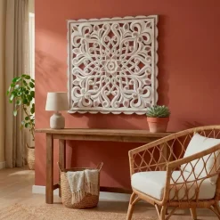 EMINZA Quadri & Decorazioni Murali-Decorazione murale in legno (L80 cm) Mandala patinato