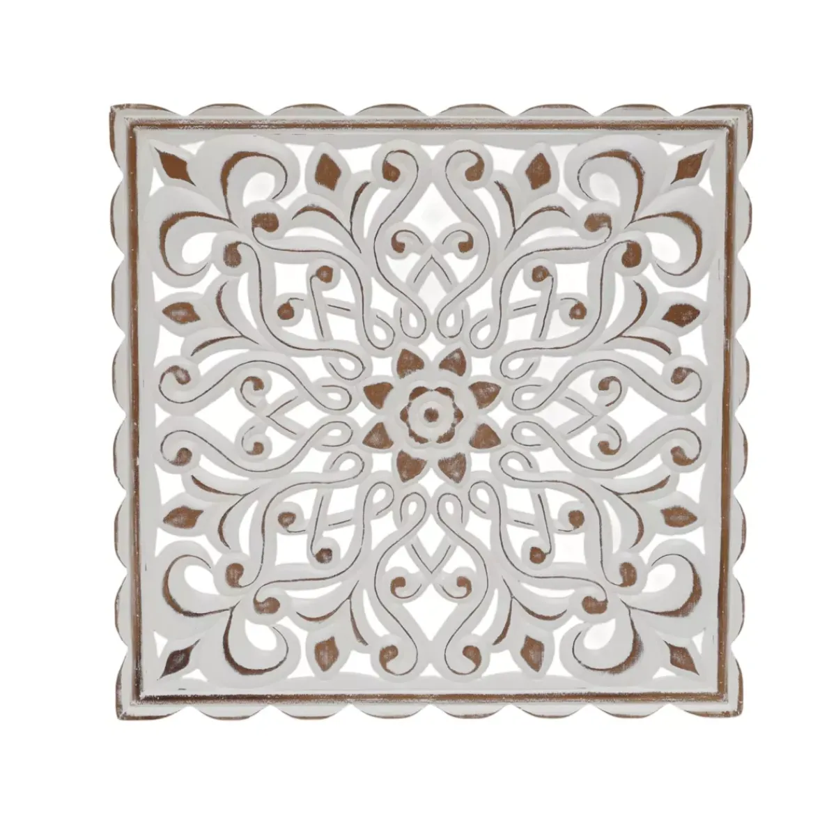 EMINZA Quadri & Decorazioni Murali-Decorazione murale in legno (L80 cm) Mandala patinato