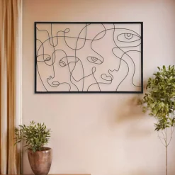 EMINZA Quadri & Decorazioni Murali-Decorazione murale in metallo (90 x Alt 60 cm) Poker face
