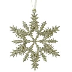 KAEMINGK Addobbi Natalizi-Decorazione natalizia a sospensione (D13 cm) Fiocco di neve dorato con glitter