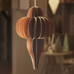 KAEMINGK Addobbi Natalizi|Decorazioni E Oggetti Natalizi-Decorazione natalizia da appendere in carta (H20 cm) con chiusura magnetica caffè