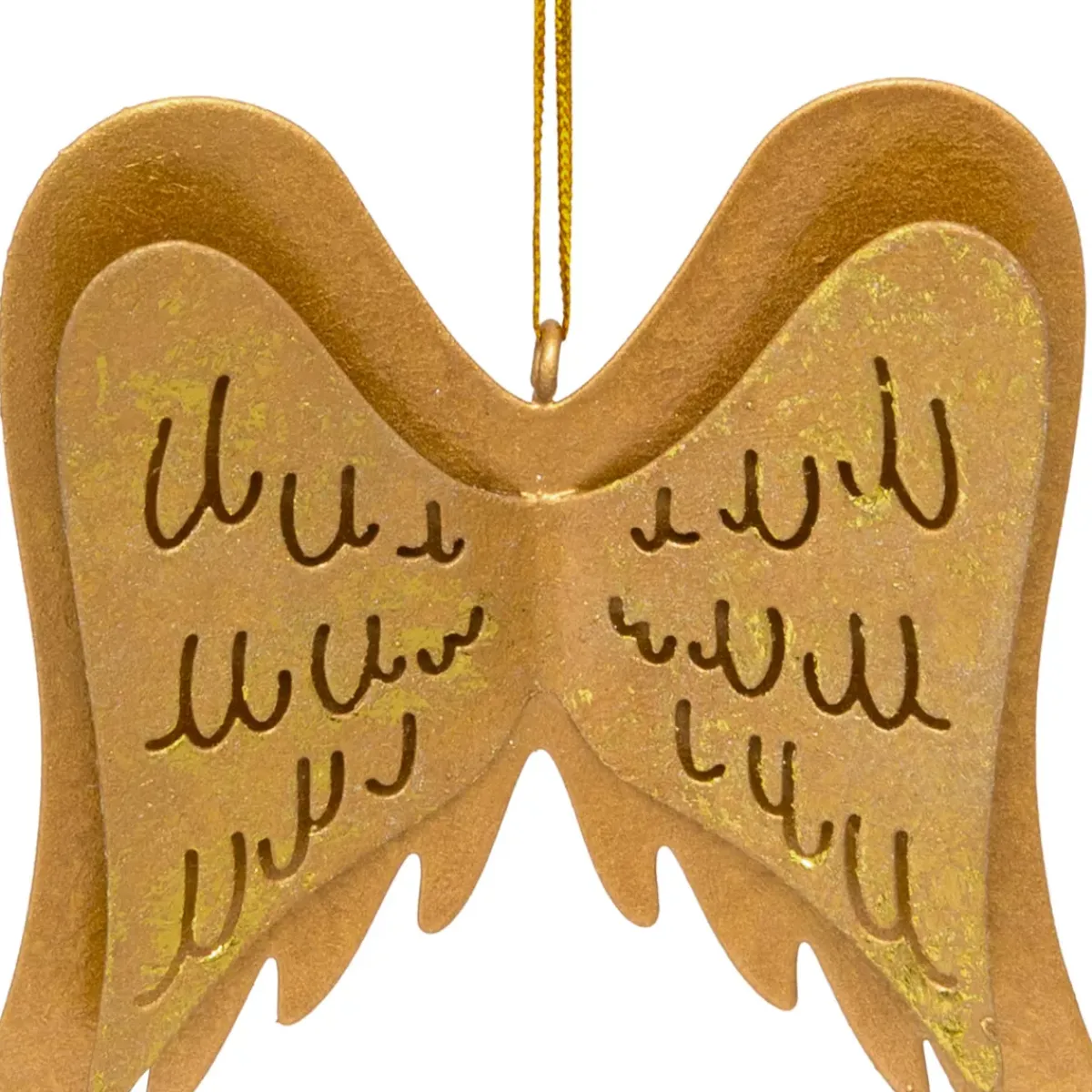 JJA Addobbi Natalizi-Decorazione natalizia da appendere in metallo (H11 cm) Ali d'angelo