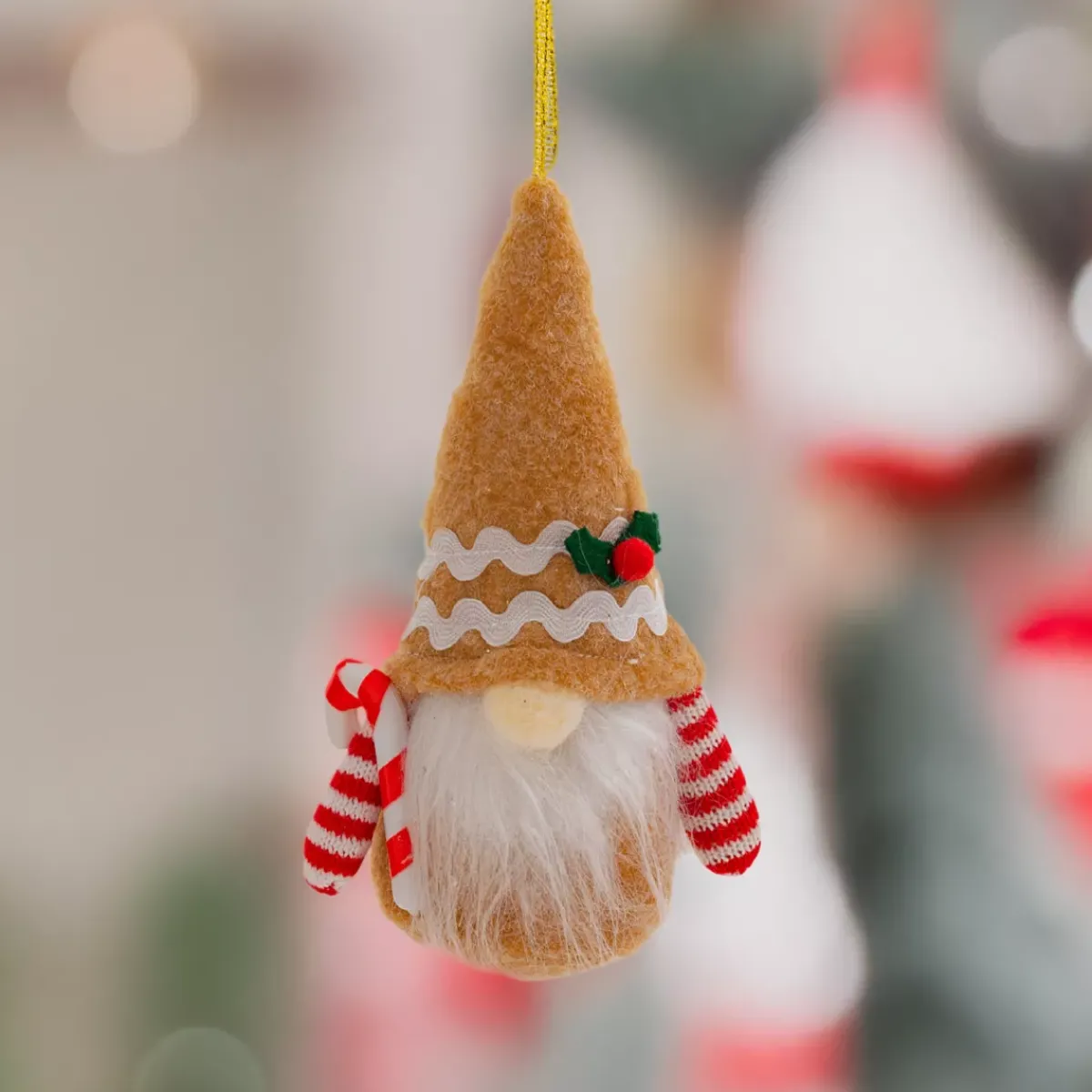 JJA Addobbi Natalizi-Decorazione natalizia da appendere (H14 cm) Folletto goloso