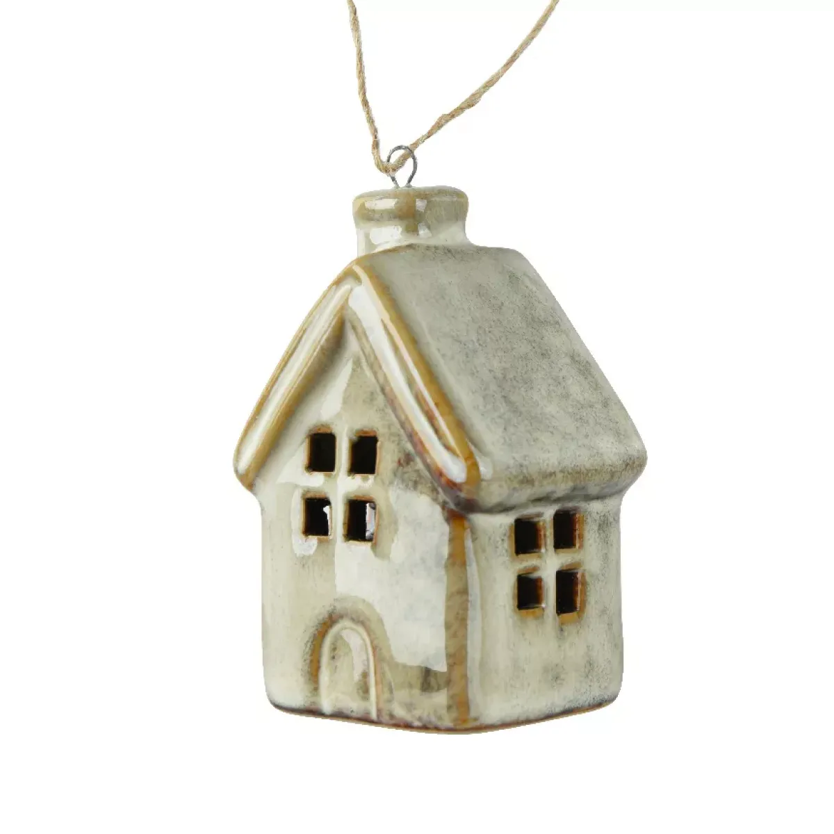 KAEMINGK Addobbi Natalizi-Decorazione natalizia da appendere in porcellana (H7 cm) Dolce Casa Bianco