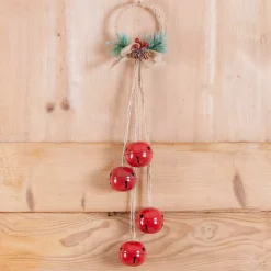 JJA Decorazioni E Oggetti Natalizi-Decorazione natalizia da appendere (H55 cm) Campanelli in metallo