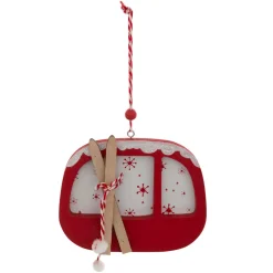 JJA Addobbi Natalizi-Decorazione natalizia in legno a forma di cabinovia della Savoia (H12,5 cm)