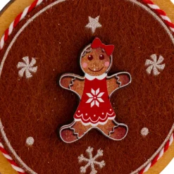 JJA Addobbi Natalizi-Decorazione natalizia in legno (D9 cm) Tronchetto Pan di zenzero