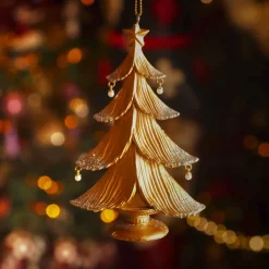 KAEMINGK Addobbi Natalizi-Decorazione Natalizia Sospesa (H12 cm) Albero Scintillante Dorato