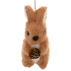 JJA Addobbi Natalizi-Decorazione natalizia sospesa (H12 cm) Coniglio e pigna