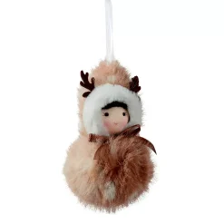 KAEMINGK Addobbi Natalizi-Decorazione Natalizia Sospesa (H15 cm) Pon pon in Ecopelliccia Chiaro