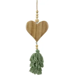 KAEMINGK Addobbi Natalizi-Decorazione natalizia sospesa in legno (H25 cm) Cuore in legno matcha