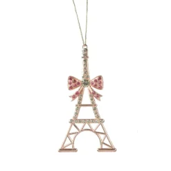 KAEMINGK Addobbi Natalizi-Decorazione natalizia sospesa in metallo (H11 cm) Torre Eiffel con strass dorati