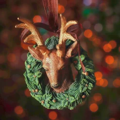 KAEMINGK Addobbi Natalizi-Decorazione Natalizia Sospesa (H10 cm) Cervo Reale Dorato