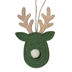 KAEMINGK Addobbi Natalizi-Decorazione natalizia sospesa in legno (H15 cm) Cervo del bosco
