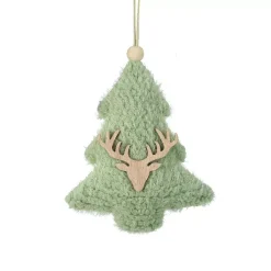 KAEMINGK Addobbi Natalizi-Decorazione natalizia sospesa in legno (H15 cm) Albero ecopelliccia