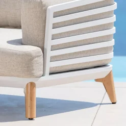 Divano da giardino in alluminio 3 posti Monte Carlo Bianco e tortora
