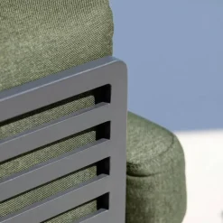 Divano da giardino in alluminio 3 posti Monte Carlo Grigio antracite e verde rosmarino
