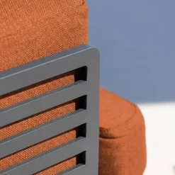 Divano da giardino in alluminio 2 posti Monte Carlo Grigio antracite e terracotta