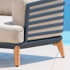 Divano da giardino in alluminio 2 posti Monte Carlo Grigio antracite e tortora