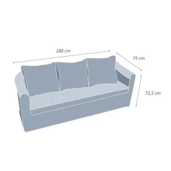 Divano da giardino in resina intrecciata 3 posti Calvi Bianco e grigio chiaro