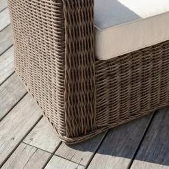 Divano da giardino in resina intrecciata 2 posti Calvi Seppia e beige