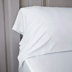 Federa cuscino a rullo in raso di bambù (L185 cm) Sienna Bianco panna