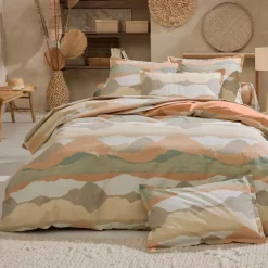 Federa cuscino a rullo percalle di cotone (200 cm) Beige Gesso