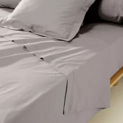 Federa cuscino a rullo percalle di cotone (L185 cm) Cali Grigio chiaro