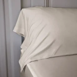 Federa cuscino in raso di bambù (L185 cm) Sienna Beige
