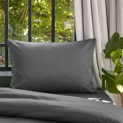 Federa cuscino letto da letto rettangolare in lyocell Tencel™ lavato (50 x 70 cm) Olivia Granito Grigio