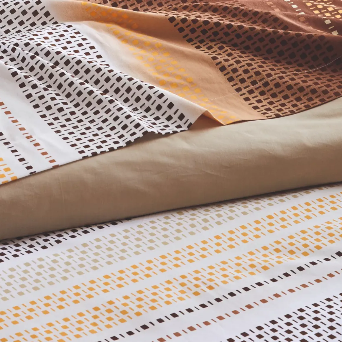 Federa cuscino letto quadrato cotone (65 x 65 cm) Niagara Marrone castagna