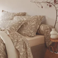 Federa cuscino letto quadrato cotone lavato (65 x 65 cm) Séréna Beige
