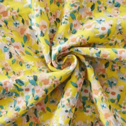 Federa cuscino letto quadrata in garza di cotone (60 x 60 cm) Abigaël Giallo