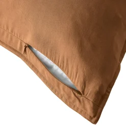 Federa cuscino letto quadrata lyocell Tencelâ„¢ lavato (80 x 80 cm) Olivia Camel
