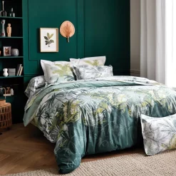 Federa cuscino letto quadrata percalle di cotone (65 x 65 cm) Trinidad Mousson Verde