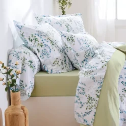 Federa cuscino letto quadrato in raso di cotone (65 x 65 cm) Angèle Verde tiglio