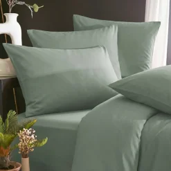 Federa cuscino letto rettangolare lyocell Tencel™ lavato (50 x 70 cm) Olivia Verde eucalipto